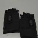 Fingerless Heated Gloves for Men & Women, Rechargeable Electric Touchscreen Gloves for Work Hunting Skiing in Cold Winter Weather, Black (Large)