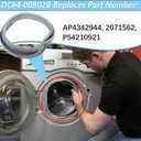 DC64-00802B Washer Door Boot Seal Gasket Compatible with Samsung Washer WF220ANW/XAA, WF338AAB/XAA, WF339AAW/XAA, WF361BVBEWR/A1 Door Diaphragm, Replaces PS4210921, AP4342944, 2071562