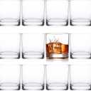 Kingrol 12 Pack Double Old Fashioned Whiskey Glasses, 10 oz Rocks Glasses Drinking Glasses for Scotch, Bourbon, Cocktails, Beverages, Water