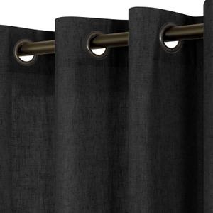 KOUFALL Black Curtains 108 Inches Long,Sheer Linen Bronze Grommet Aztec Curtains for Living Room Dining Room 2 Panels