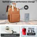 MIER Small 16L Insulated Cooler Backpack with Removable Divider, Lightweight Soft Wine Cooler Bag for Beach Travel Work Picnics Camping, Portable Lunch Backpack for Men Women, Brown