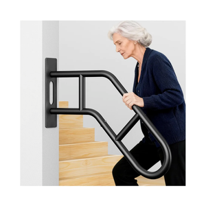 Upgraded Hand Rails for Outdoor Steps, Stair Railing Indoor & Outdoor, Hand Rail Wall Mount Stair Hand, U-Shaped Stair Handrails for 1-3 Steps, Handrail for Kids, Elderly, Pregnant Women and Disabled