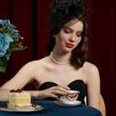 Cizoe Kentucky Derby Fascinators for Women High Tea Party Hat Wedding Cocktail Flower Headware with Mesh and Feathers (Black)