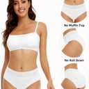 RHYFF Womens Underwear Cotton Bikini Panties Lace Soft Hipster Panty Ladies Stretch Full Briefs 5 Pack (White, XL)