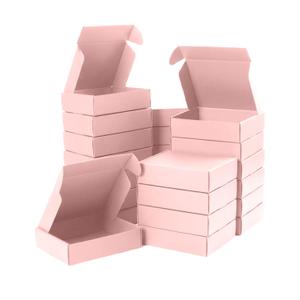 Small Shipping Boxes, 50 Pack Cardboard Box Corrugated Mailer Boxes Small Corrugated Boxes For Shipping Packaging Craft Gifts Giving Products, 6 x 4 x 1.6 Inches (Light Pink)