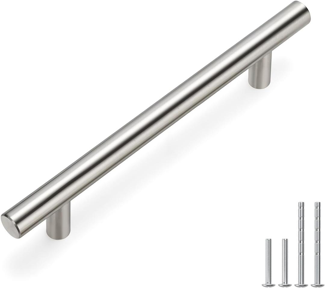 homdiy 20 Pack Brushed Nickel Cabinet Pulls Cabinet Hardware Cabinet Handles Stainless Steel Drawer Pulls 201SN Kitchen Cabinet Handles Cupboard Handles 4-1/2in Hole Centers