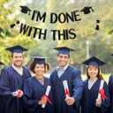 3 x I'm Done With This B.S. Banner - Congrats Bachelor Grad Party Banner, Bachelor's Degree Graduation Party Decorations Black Glitter