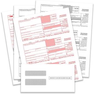1099-NEC Forms 2024,4 Part Tax Forms Kit with 25 Self-Seal Envelopes,25 Vendor Kit of Laser Forms,Compatible with QuickBooks and Accounting,Includes 3 1096 Forms