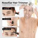 XOOMRSCP Nose Hair Trimmers for Men Rechargeable Hair Trimmer 2 in 1 Painless Multifunctional Ear and Nose Hair Trimmer with IPX7 Waterproof Dual Edge Blades (Black)