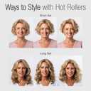 CALISTA Ion Hot Rollers for Long Hair | Hair Roller Clips Included | Heats to 230°F | Dual Voltage | Add Hands-Free Curls, Waves, and Volume (Pink Sands, Short - 12)