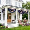 250 Anniversary USA Flag God Bless America Fan Banner for Wall, Front Door, Porch, Fence, Outdoor Decorations 1.5x3 FT with Brass Grommets (2 Pack) (Blue1)