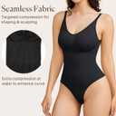 BRABIC Womens' Seamless Sleeveless V-Neck Thong Bodysuit Shapewear Tummy Control Tops V-Neck Camisole M/L