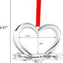 3 x Our First Christmas Married Personalized Photo Ornament 2025 As Mr. and Mrs - Our First Christmas Married Xmas Tree Picture Frame Ornament - 1st Xmas Bridal Shower Photo Ornaments Keepsake Gift