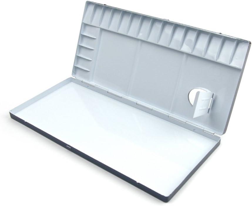 Color Around Aluminum Watercolor Palette 20 Well(11.9" x 5.4" x 0.8") (Black)