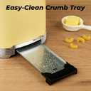 Toaster 2 Slice Retro Stainless Steel with 1.5 Extra Wide Slots Bagel, Defrost, Reheat, Cancel Functions, 6 Bread Shade Settings, Removable Crumb Tray, Yellow