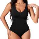Shapewear Bodysuit for Women, Tummy Control Seamless Body Shaper Tank Tops Body Suit Butt Lifting Shapewear (Medium, Black)