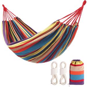 Camping Hammocks for Backyard Hanging Sturdy Garden Comfortable Fabric Hammock Indoor Tree Straps Up to 616lbs Weight Capacity with Travel Bag for Camping Portable Outdoor Patio (Multicolour)