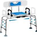 Tub Transfer Bench and Shower Chair with Non Slip Aluminum Body, FSA Eligible, Adjustable Seat Height and Cut Out Access, Holds Weight up to 500 Lbs