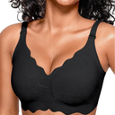 OEAK Women Bras No Underwire Scalloped Push Up Buttery Soft Tshirt Bra Seamless Full Coverage Convertible Everyday Bra
Size M