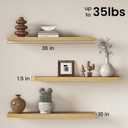 Fun Memories Floating Shelves for Wall, 3 Pack 36 Inch Long Floating Shelves, 36 x 10 Wooden Shelves for Wall, Large Storage Shelves, Hanging Shelves for Bathroom Bedroom Kitchen, Oak