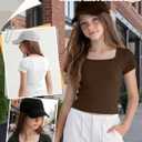 3 Pack Girls Ribbed Crop Tops | 5-14Y, Knit, Square Neck, Short Sleeve, Kids, Breathable, Summer, Lightweight, Stretchy, Comfortable, School, Daily Wear