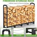 GARDENWORK 8FT Firewood Rack Outdoor with Cover,Heavy Duty Fire wood Log Holder,Wood Storage Racks with 600D Oxford Cover for Indoor and Outdoor with Firewood Bag