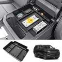 Power Sliding Center Console Organizer Tray Compatible with 2021-2025 2026 Chevy Tahoe/Suburban/GMC Yukon Accessories, Armrest Storage Box (Not Fit Standard Console with Charging Socket)