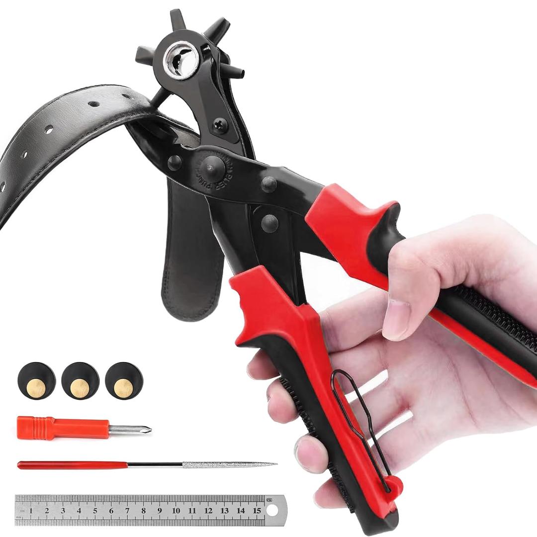 Leather Hole Punch,Belt Hole Puncher for Leather, Revolving Punch Plier Kit for Watches, Handbags, Punch Tool for Belts Diameter : 4.5/4 /3.5/3/2.5/2mm.