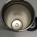 Owala SmoothSip Slider Insulated Stainless Steel Coffee Tumbler, Reusable Iced Coffee Cup, Hot Coffee Travel Mug, BPA Free 20 oz, Grey/Blue (High Dive)