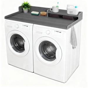 Washer Dryer Countertop with Shelf, HDPE 2-Tier Laundry Topper, 54" W x 27.6" D