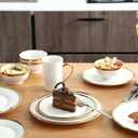 Salad & Dessert Plates, Set of 6, 8 inch, White Porcelain with Gold Trim, Elegant Ceramic Appetizer Plates for Bread, Snack and Finger Food, Round Serving Dishes for Wedding & Dinner Party  White Gold Trim, 8 inch