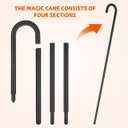 Baluue 39.37 Inch Black Magician Crutch Lightweight Plastic Decorative Cane Halloween Party Performance Prop Cosplay Accessory (100X1.8CM)