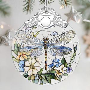 Christmas Ornaments: Stained Glass Ornament, Christmas Tree Ornament, Hanging Ornaments for Home Decor & Xmas Tree Decorations Exquisite Holiday Decor, Gifts & Holiday Present - Dragonfly