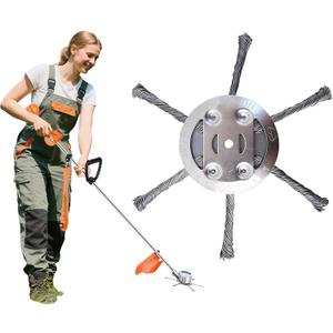 Steel Wire Grass Trimmer Head, Upgrade Bold 2.3 Times Prevent Breaking Steel Wire Weed Eater Head, for Low-Power Lithium Battery Weed Trimmers, 6 Inch Wire Weed Trimmer HeadLow Power 6 Blade