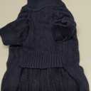 Small Dog Thermal Pullover Sweater, Classic Turtleneck Cable Knitwear Dog Clothes for Cold Weather Warm Pet Clothes for Chihuahua, Bulldog, Dachshund, Pug Navy Medium