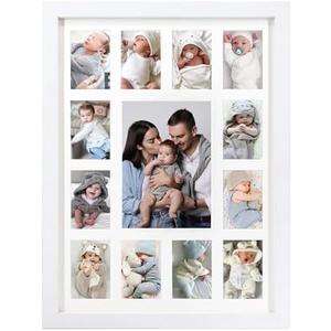 Hodeframe 12 month photo frame,my first year photo board,K-12 Collage Photo Frame for Baby First Year Keepsake, 12x16 Multi Picture Frame-13 Opening,Great for Children's Photos, Portrait