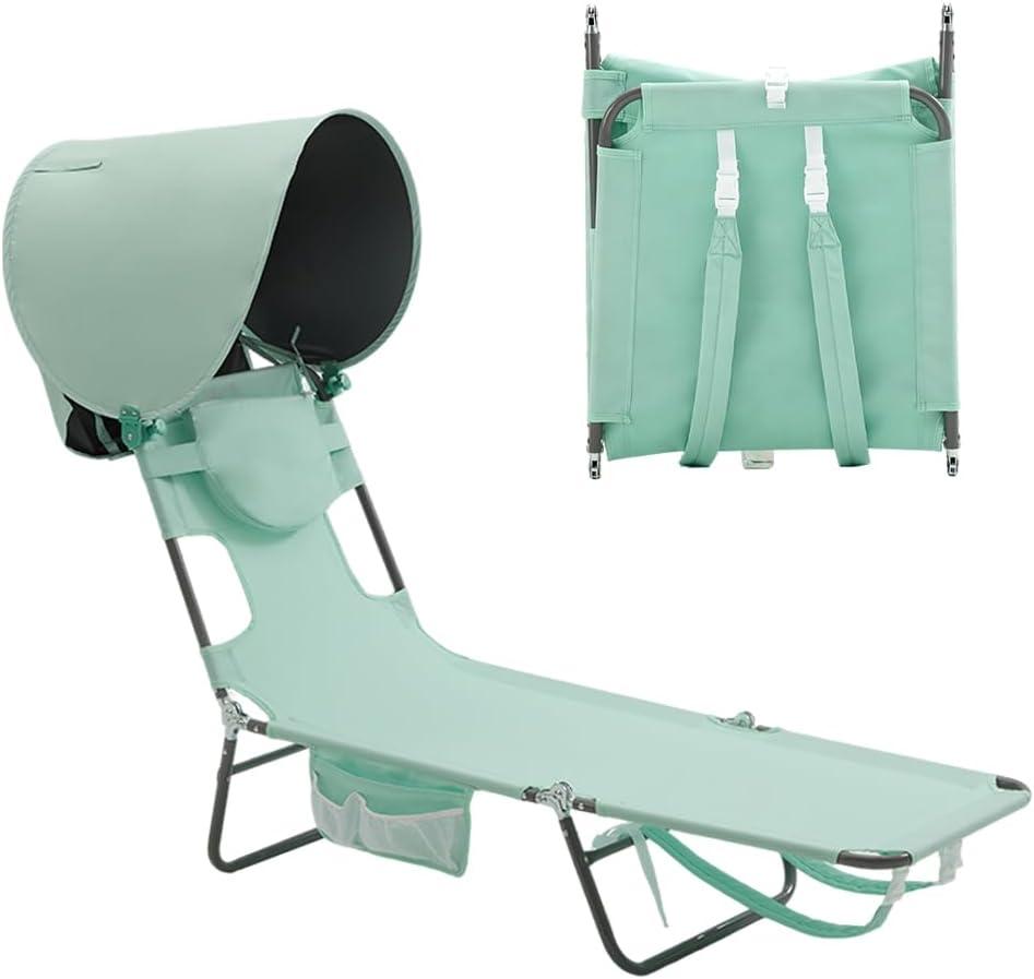SUNNYFEEL Lay Flat Tanning Chair, Face Down Lounger, 5-Position Reclining, 1PCS