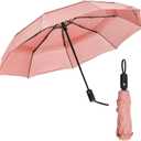 Mr. Pen- Windproof Travel Umbrella, Automatic Umbrellas for Rain, Compact (Light Pink)