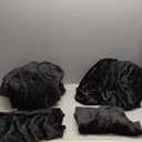 BEDELITE Flannel Sheets Full Size Black  Super Soft Fleece Sheets Set Fluffy Extra Plush, 4 Piece(Include Fitted Sheet, Flat Sheet, 2 Pillowcases)