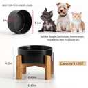 Petygooing Black Elevated/Raised Ceramic Dog Bowl for Small Breeds, Dog Food Water Dish with Stand,Pet Feeding Bowl with Anti Slip Rubber for Cats and Small Dogs Puppy 13.5 OZ (5.1In / 1.7 Cups)