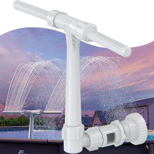 [Patent Pending] POOLHACKER 2025 Upgrade Pool Fountain - Dual Spray Water Fountains for Above Ground/Inground Pools, 2-in-1 Adjustable Waterfall Pool Sprinkler Fountain (for in-tex & for Best-Way)