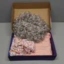 Skirfy Old Lady Costume for Kids, 100 Days of School Granny Outfit Kit with Wig, Cane and Other Dress Up Accessories (M(4.4-4.7ft,Age 6Y-8Y))