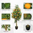 Artificial Orange Tree 4ft Fake Fruits Plant in Pot Large Fake Floor Plants Faux Trees Indoor Orange Decorations for Home Living Room Office