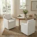 KISLOT Upholstered Dining Chairs Set of 2 with Washable Cover, Light Beige