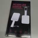 Portable Travel Makeup Mirror with Lights, Double Sided 1X/10X Magnifying Mirror, 3 Color Adjustable Lighting Touch Screen, Rechargeable Lighted Beauty Mirror, Tabletop Handhold Hanging (White)