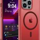 WRJ Magnetic Matte Case for iPhone 14 Pro 6.1-Inch, [Compatible with Magsafe] [Military Grade Drop Protection] Slim Translucent Anti-Fingerprints Shockproof Protective Phone Case-Red