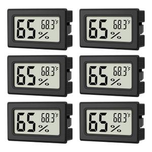 6-Pack Mini Hygrometer Indoor Humidity Meter, Mini Digital Thermometer Humidity Gauge Meter, Indoor Thermometer Hygrometer Monitor Fahrenheit () for Reptile Thermostat, Jars Reptile, Fridge