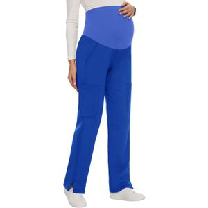 AMPOSH Women's Maternity Scrub Pants with 6 Pockets Stretchy Straight Leg Pregnancy Workwear (X-Large, Royal Blue)