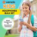 Kids Headphones Bulk 12 Pack for Classroom School Students, Wholesale Multi Color Wired Class Set Headphones for Children Toddler Boys Girls Teen and Adult (HY857, 12 Mixed)