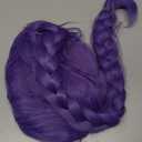 morvally 33.5 Inches Purple Long Braided Ponytail Wig - Anime Cosplay Wigs for Halloween Costume Party (Purple)